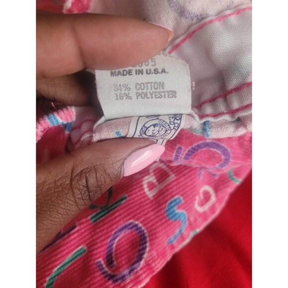 Vintage 90s OshKosh Alphabet AOP Overalls Pink Footed 6-9 Months Vestbak USA - Picture 11 of 11